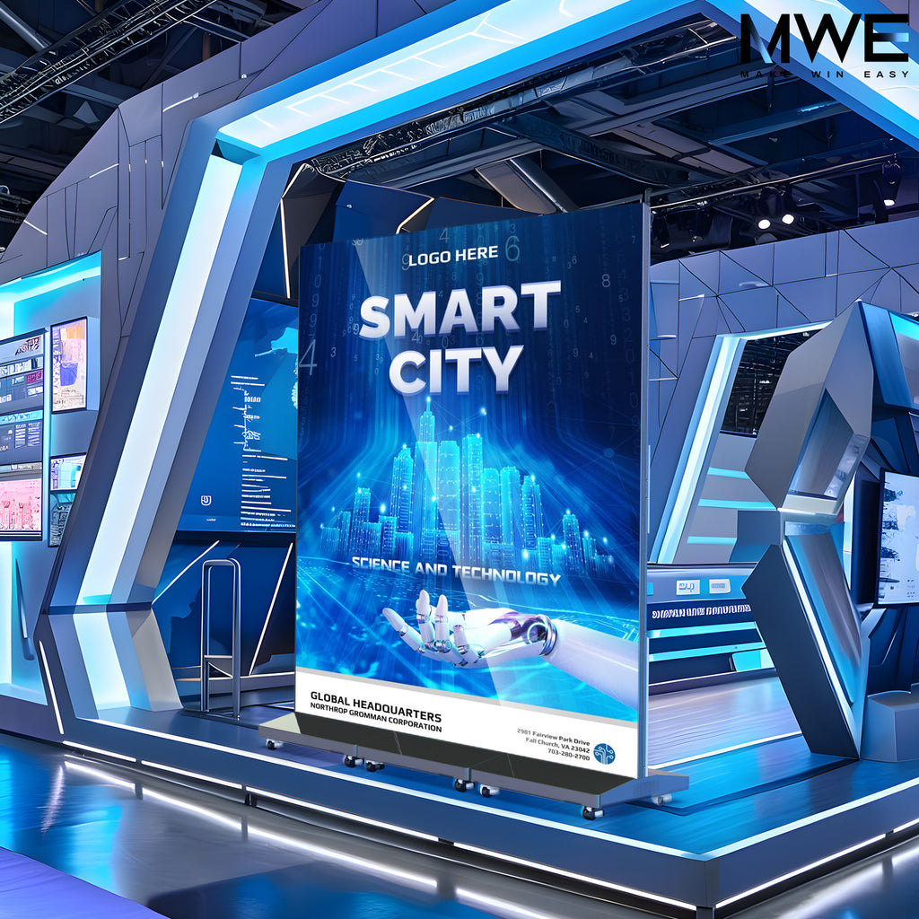 80 Inch LED Digital Signage Display, Foldable Seamless Stitching Kiosk, P1.86 GOB LED Screen Poster with Flight Case, Commercial Advertising Display for Events, Rentals and Weddings