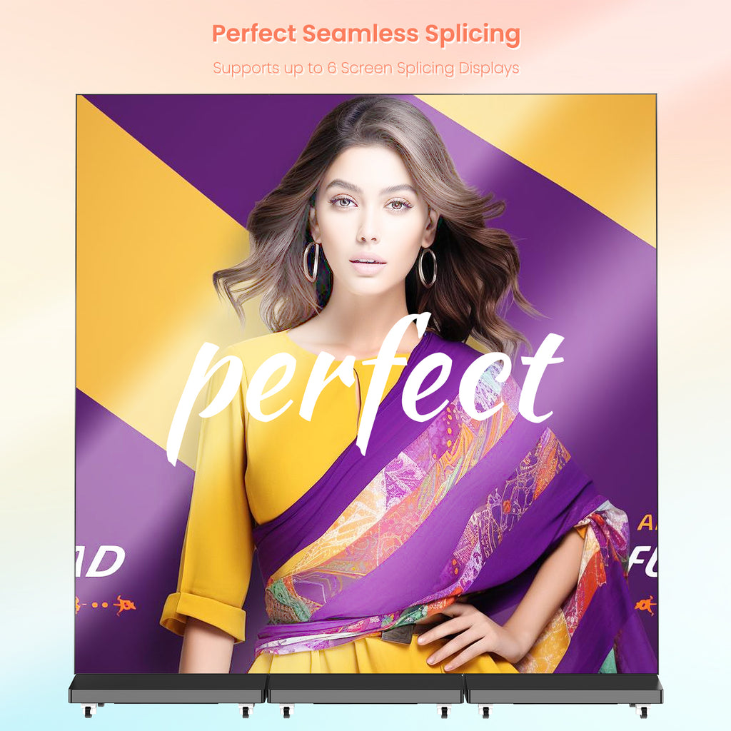 80 Inch LED Digital Signage Display, Foldable Seamless Stitching Kiosk, P1.86 GOB LED Screen Poster with Flight Case, Commercial Advertising Display for Events, Rentals and Weddings 2 units